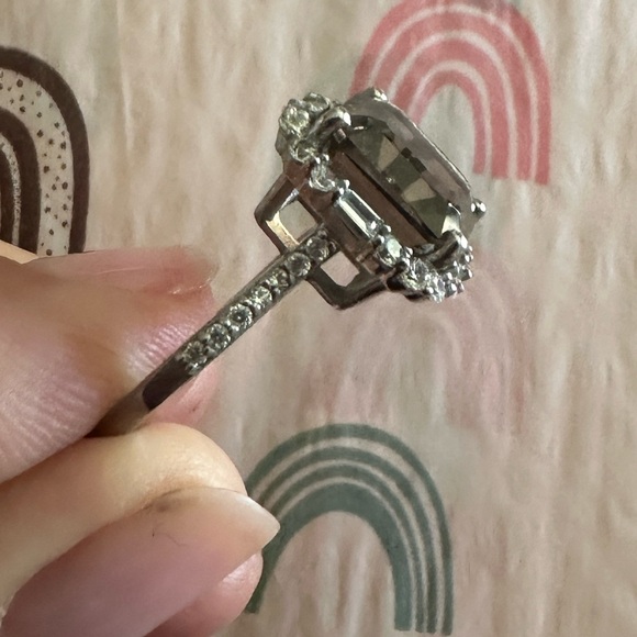 🌼 Etsy Smoky quartz ring with 925 stamped sterling silver size 7 - Picture 6 of 10